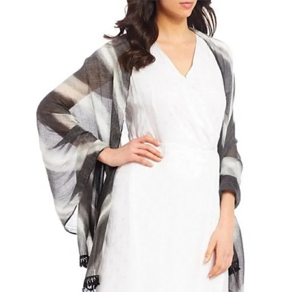 New w/Tags - Vince Camuto Ombre Frings Tassel Wrap, Tie Dye Ombre Pattern